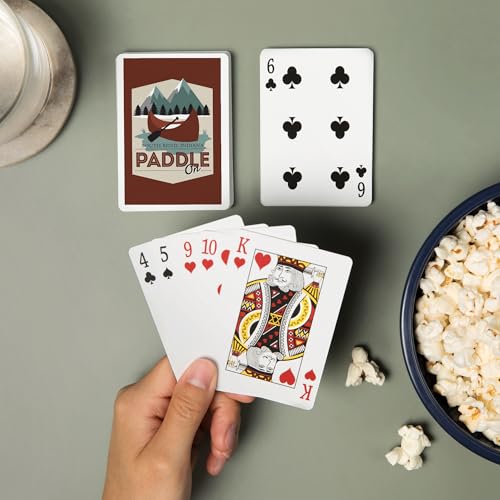 Lantern Press South Bend Indiana Paddle On Naipes Poker miniatura 2