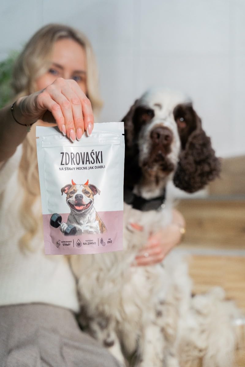 ZDROVAŚKI - Innowacyjny Suplement w formie Smaczków dla Psa | Na zdrowe Stawy | Smakowitość i łatwość podania | Cold Pressed | (160, Gramy)