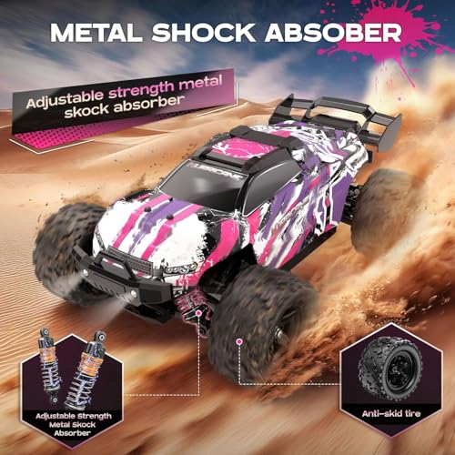 Image of Samtop 1:18 High-Speed Remote Control RC Car, 40+ KM /H 4WD Off-Road RC Truck, Includes Rechargeable 1200mAh Batteries, Aged 8-12. This Makes it an Excellent Gifts Option for Birthdays