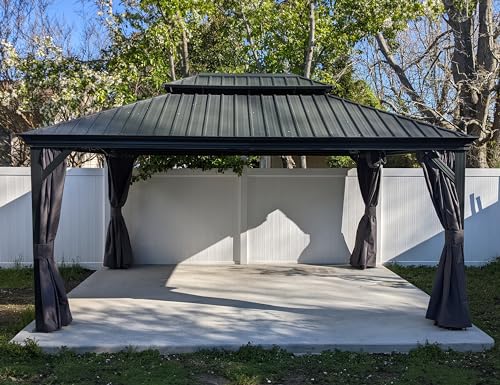 PURPLE LEAF Pavillon Hardtop Wasserdicht Stabil Winterfest Gartenpavillon mit Stahldach Alu Pavillon mit Seitenteile