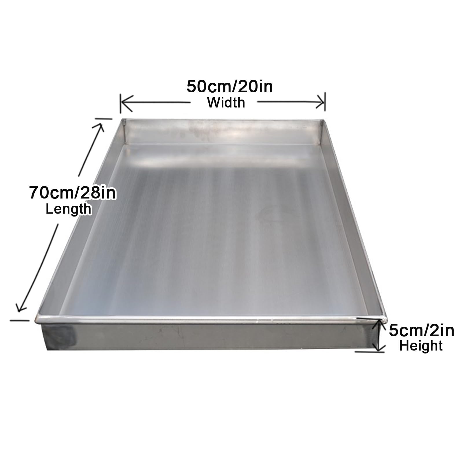 Stless Steel patelnia ociekowa do pralki 201, duża taca na klimatyzator, 70 x 50 cm / 28x20in, taca do przechowywania wody i oleju, łatwa do czyszczenia i