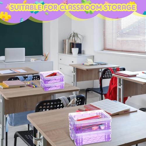 Image of Suzile 25 Pcs Plastic Crayon Boxes Bulk,Purple