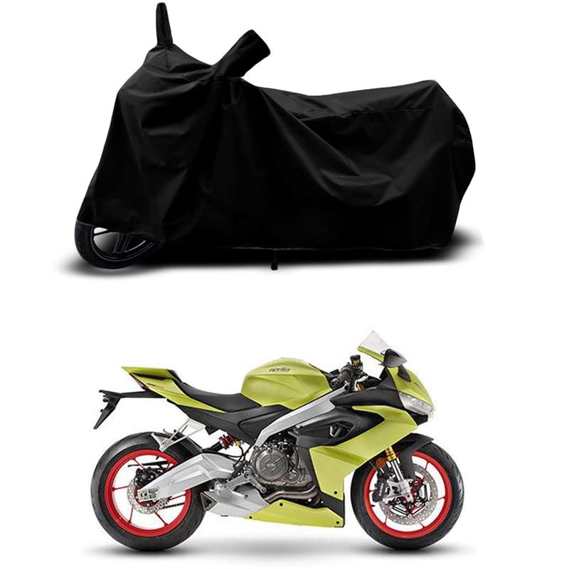Image of 100% Scratchproof /UV-Rays /Heat Protection /Birds Dropping /Water Resistant /Dust Proof /Waterproof /Full Bike Scooty Two Wheeler Body Cover Compatible for Aprilia RS 660 STD All Varients[Black]