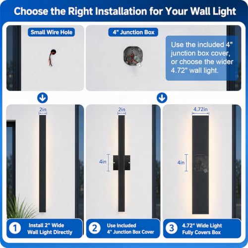 Image of Outdoor Wall Lights for House - 92.5inch Modern Outdoor Wall Light Fixture Long Strip Led Wall Sconce, Dimmable Exterior Wall Mount Outside Garage Lights for Living Room, Porch