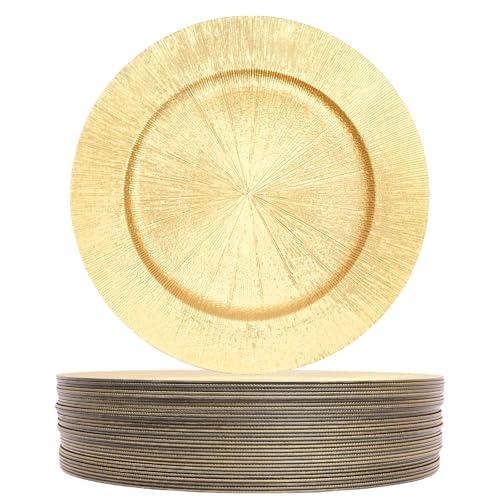 juckeyroot 50PCS Charger Plates Bulk Round Wedding Chargers, 13