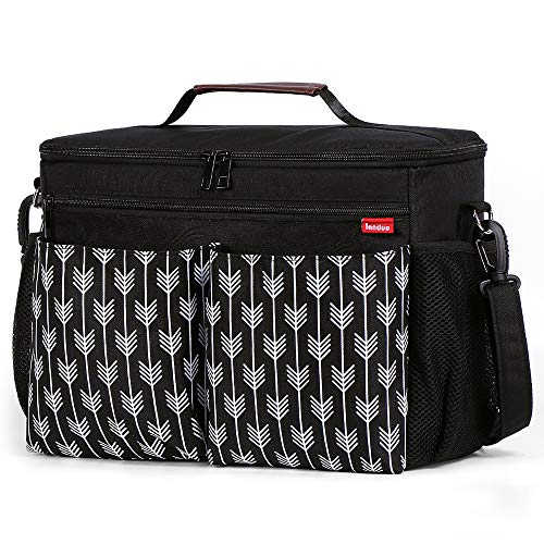 Baby Stroller Organizer Bag - Diaper Caddy Bag Nursery Storage for Diapers, Wipes & Toys - Diaper Caddy Tote Shoulder Bag (Black)