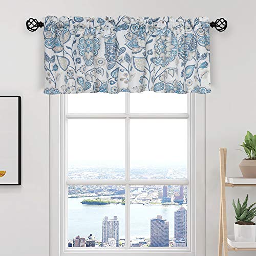 oremila Kitchen Curtain Valance Multi-Color Floral Window Valance for Kitchen and Bathroom, Rod Pocket, 54
