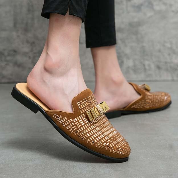 Mocasines de gamuza para hombre: elegancia y comodidad sin espalda para la oficina moderna 2