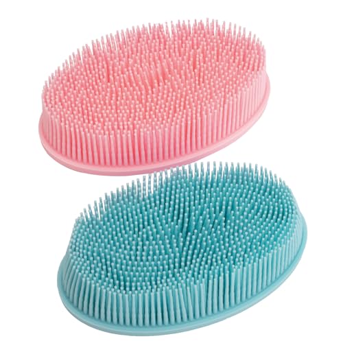 DNC Silicone Body Scrubber Exfoliating Shower Bath Body Brush 2 Pack - Image 3