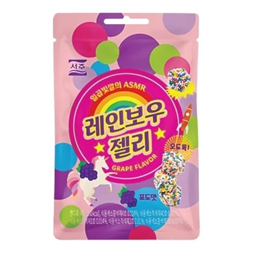 ソジュ レインボーグミ 46g ぶどう味 韓国グミ ASMR YouTube モッパン ナーズロープ 地球グミ 七色のASMR インスタ映え プチプチ カラフルグミ