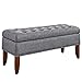 Pulaski Hinged Top Button Tufted Bed Heathered Grey, 41.50