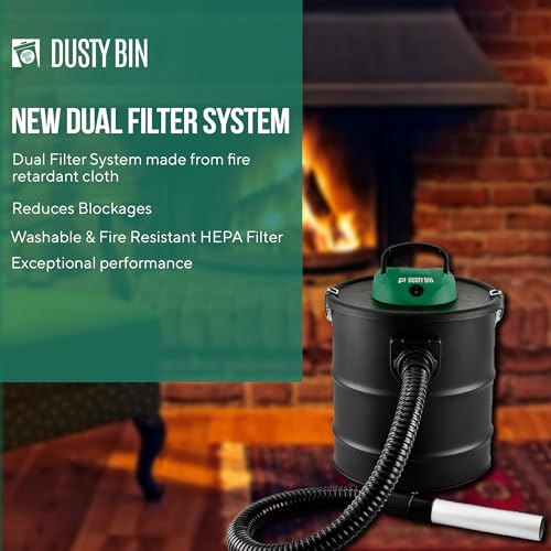 Dusty Bin DB16 Ash Vacuum Cleaner - Corded Hot Ash Vac for Fireplace, Outdoor BBQ Cleaner, Stove, Workshop, Log Burner or Chimney - HEPA Dual Filtration System, 20L Capacity Cylinder 3 Dusty Bin DB16 Ash Vacuum Cleaner - Corded Hot Ash Vac for Fireplace, Outdoor BBQ Cleaner, Stove, Workshop, Log Burner or Chimney - HEPA Dual Filtration System, 20L Capacity Cylinder - Image 3