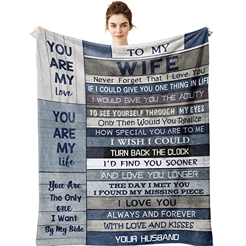 Wife Gifts I Love You Romantic Blankets for Wife 60 x 50 Cool Birthday Mothers Day Anniversary Wedding Gift Ideas from Husband