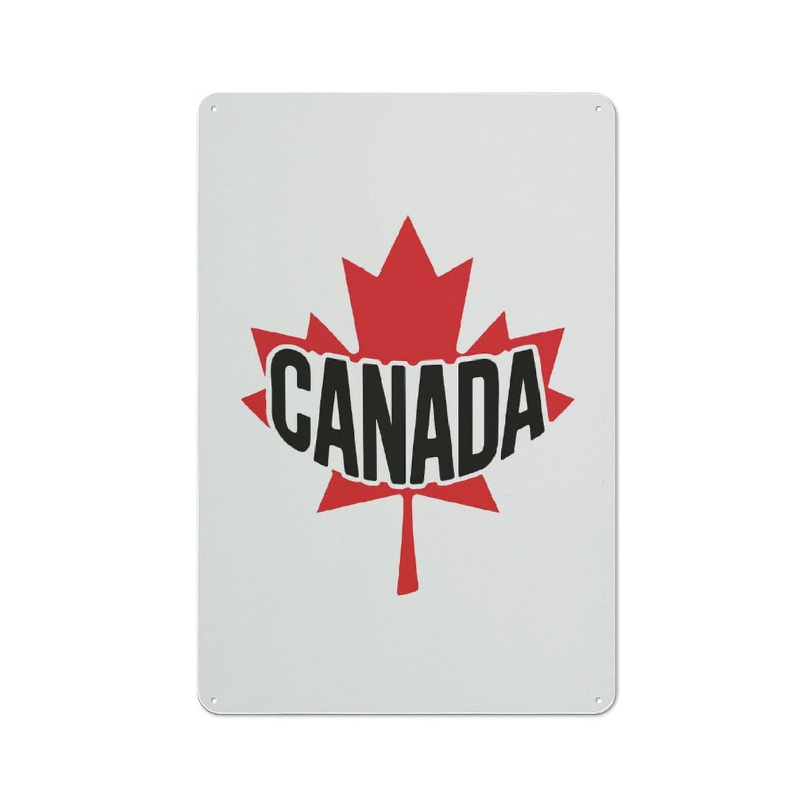 Junmoney Canada Maple Leaf Logo Metal Wall Sign 30X20cm Featuring For Bar Or Restaurant, For Themed Interiors In Bars And Restaurants
