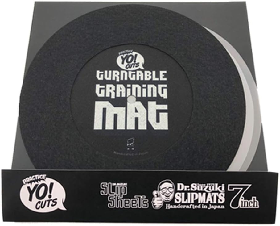 Turntable Training Wax DR SUZUKI TTM 7 INCH SLIPMAT & SLIP SHEETS - BLACK for your Numark PT01 Scratch or Reloop Spin Portable