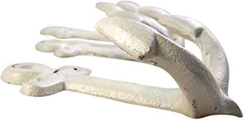 Miniatura 5 de Ganchos de pared náuticos de hierro fundido para barco 6 pulgadas juego de 3 blanco