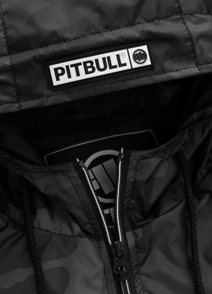 PITBULL - Chaqueta Cortavientos Hombre Deportiva con Capucha, West Coast, Chaqueta Ligera y Cremallera, Chaqueta Deportiva Transpirable para Exterior, Bolsillos con Cremallera