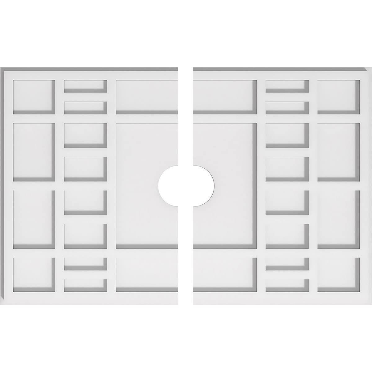 Médaillon de plafond en PVC blanc 66 cm moulure contemporaine luminaire