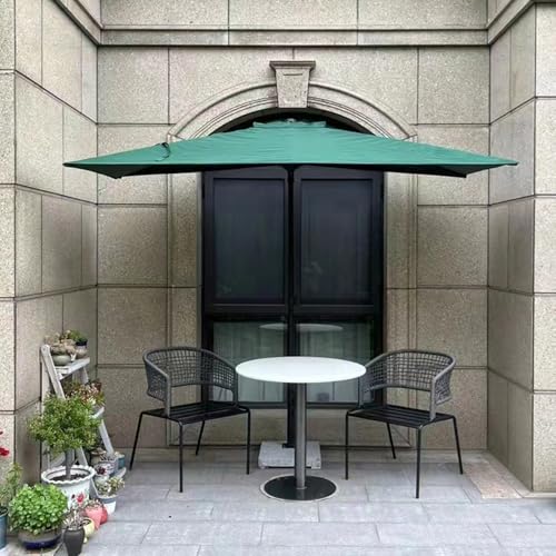 Sombrilla semirectangular ajustable que protege del sol en espacios reducidos y mercados 4