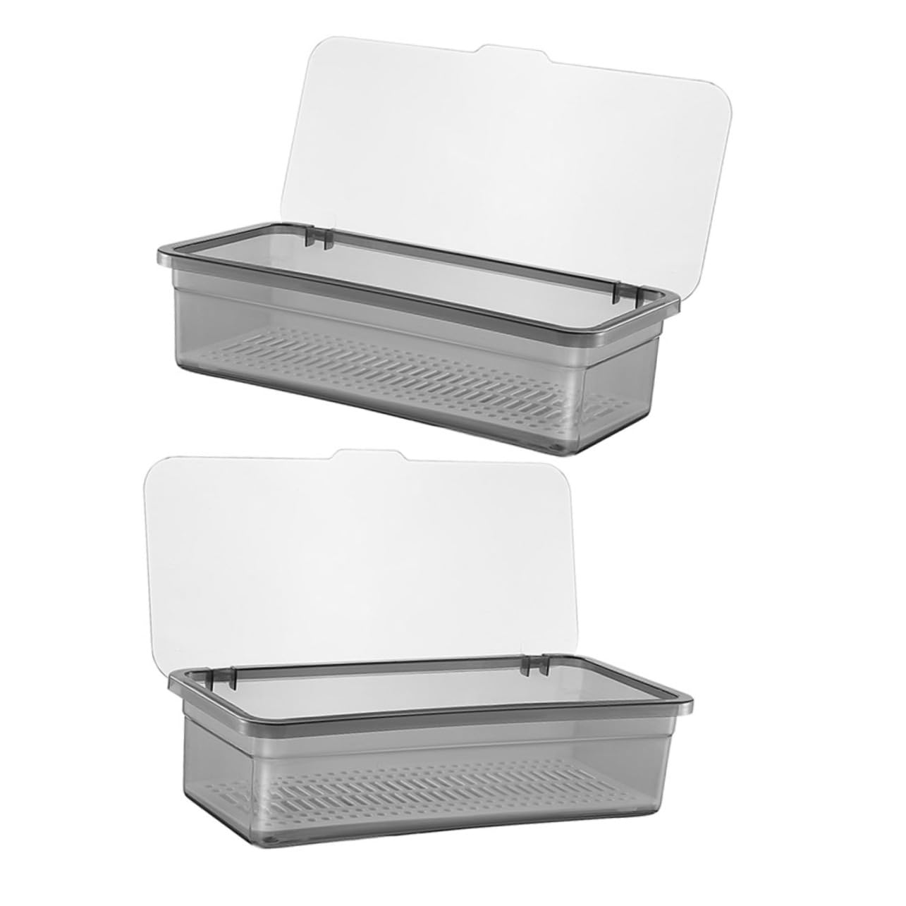 Mobestech 3 Ensembles Boîte De Rangement pour Couverts Organisateur De Couverts Drainage Couvercle Porte Ustensiles De Cuisine Compact pour Maison Restaurant 2 Pièces * 3