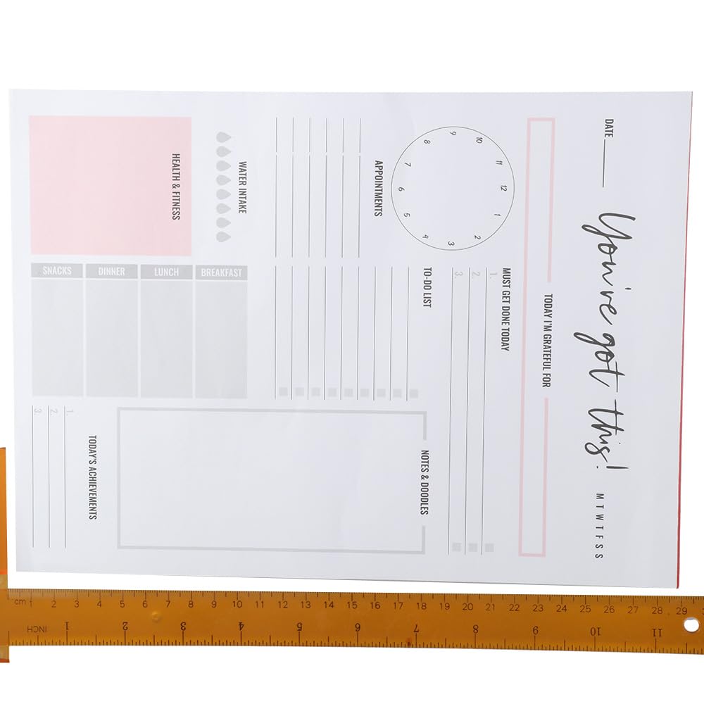 Daily Planner Notepad - 50 Sheet Undated Tear-Off To Do List Pad For Home & Office