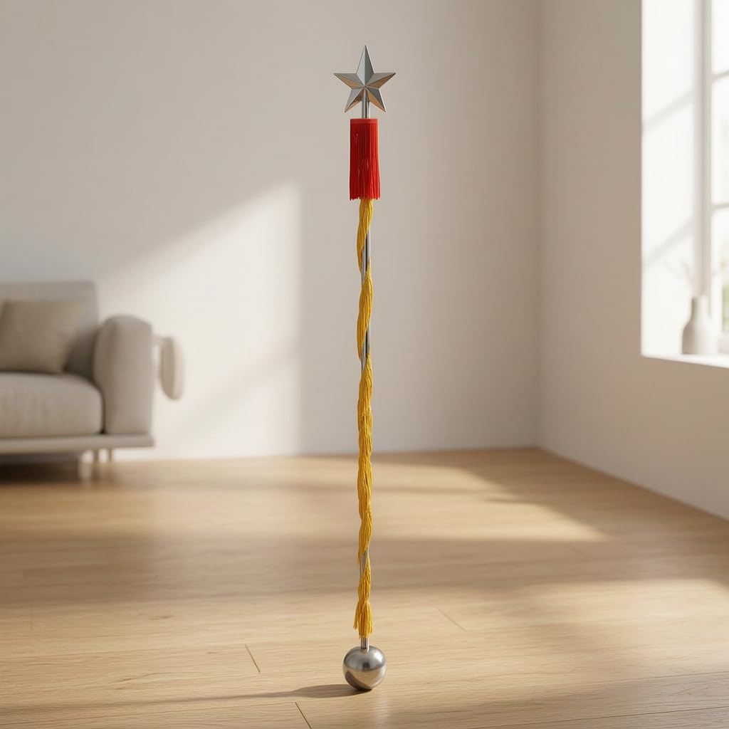 ## 4. Direction pour Ensembles Instrumentaux Construction en Acier Inoxydable Résistant à la Poignée Ergonomique Adaptée aux Répétitions Quotidiennes Spectacles, Blanc, 130 cm