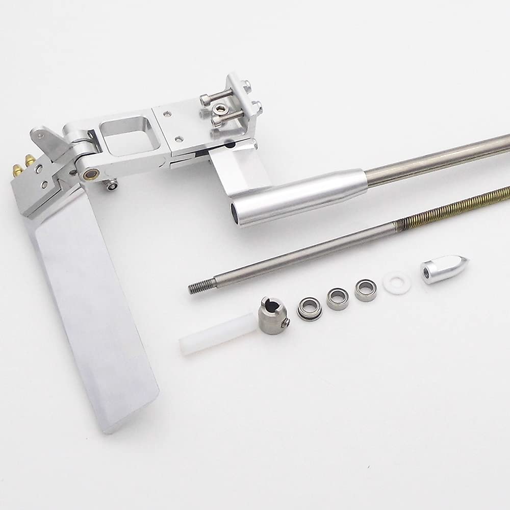 RC Boot 4,76 mm 3/16 Zoll 400 mm flexible Antriebswelle + Schaftstrebe, Dual-Wasseraufnahme, 110 mm Ruder-Kits für RC-Boot, Katamaran, CAT-Speedboot (linke Hand)