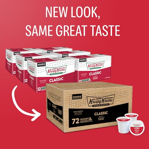 Krispy Kreme Classic, Single-Serve Keurig K-Cup Pods, Medium Roast Coffee, 12 Count (Pack of 6)
