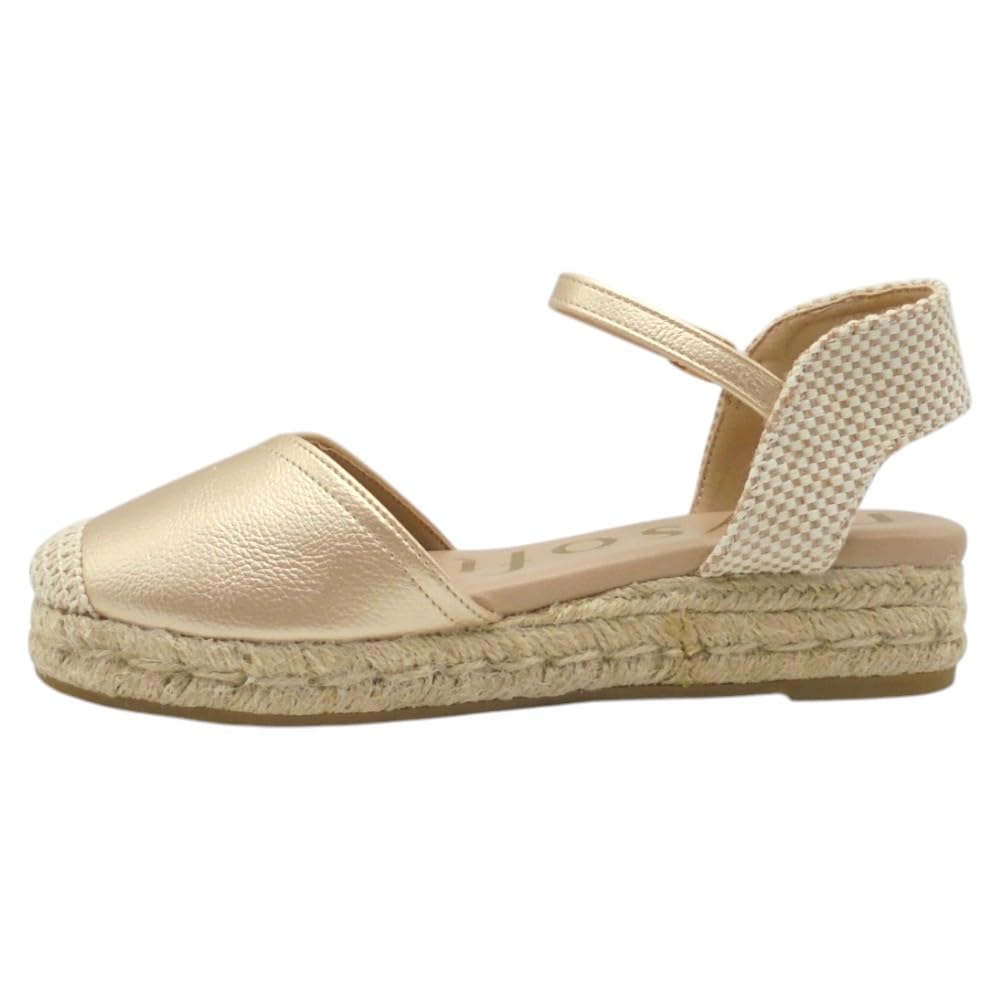 mysoft - 25M140 Alpargatas de Mujer con Planta de Gel Acolchada - Sandalias de Cuña Baja Elegantes y Muy Cómodas, Ideales para Caminar, Diseño Versátil con Cierre de Hebilla para: Mujer