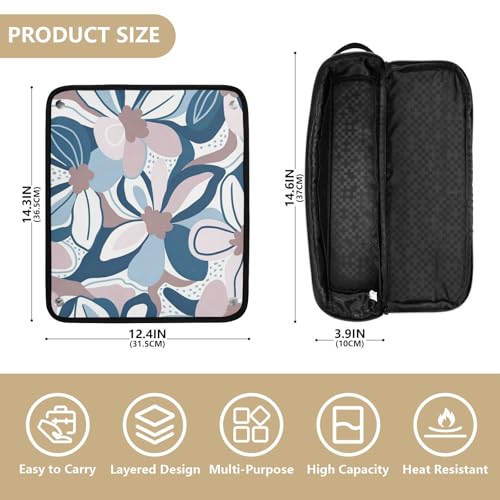 Bolsa de viaje para herramientas de cabello con tapete resistente al calor, organizador impermeable para planchas, rizadores y secadores miniatura 4