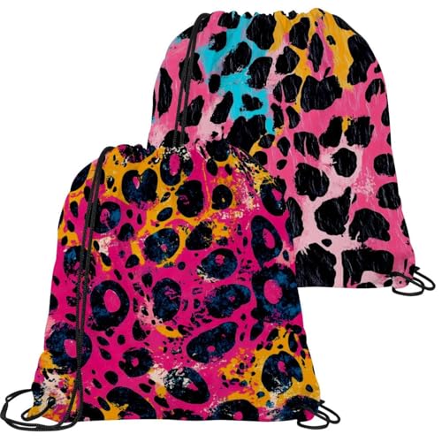Sac à dos gym léopard rose pliable pour vos séances de natation et voyage