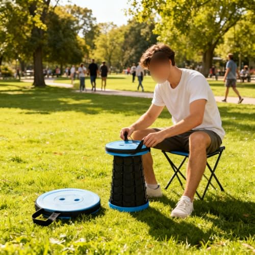 Tabouret pliant portable pour camping et randonnée réglable - 3