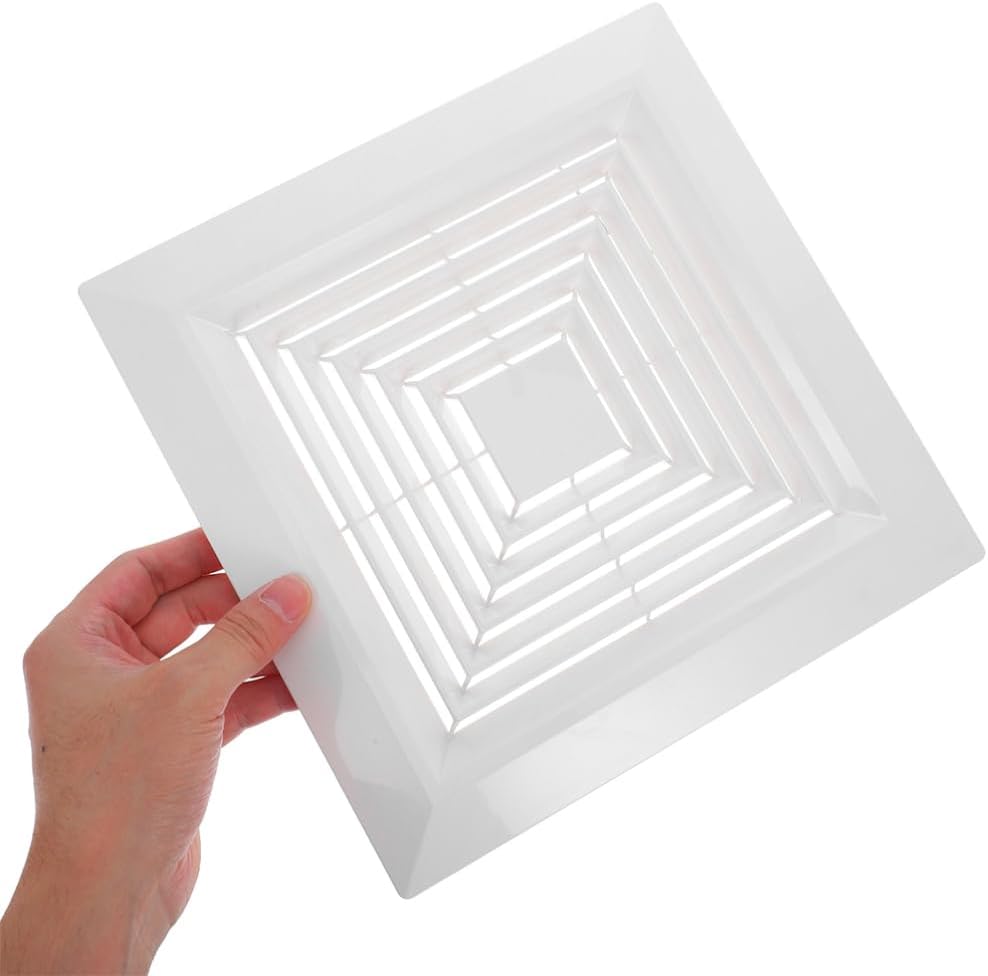 Amosfun Bathroom Exhaust Fan Cover: 10 Inch Square Ceiling Or Wall Mounted Air Diffuser Registers Grille Vent Bathroom Fan Cover