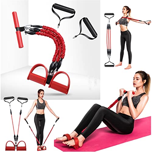 Elastic Yoga Pedal Stretch Rope Functional Resistance Band - Portable Fitness Equipment Multifunctional Slimming Exercise At Home Fitness Equipment,Red #TOP18