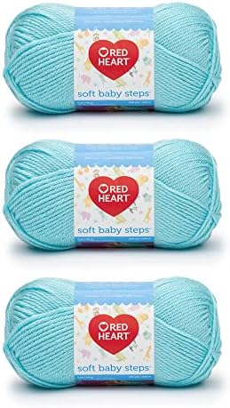Red Heart Soft Baby Steps Aqua Yarn - 3 Pack of 141g/5oz - Acrylic - 4 Medium (Worsted) - 256 Yards - Knitting/Crochet