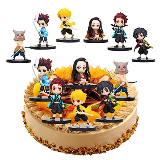 Demon Slayer Juego de Figuras, 6 pcs Demon Slayer Cake Topper, Devil'S Juguetes Muñeca Decoración Collect, Demon Slayer Theme Suministros de fiesta, Decoración para Tartas