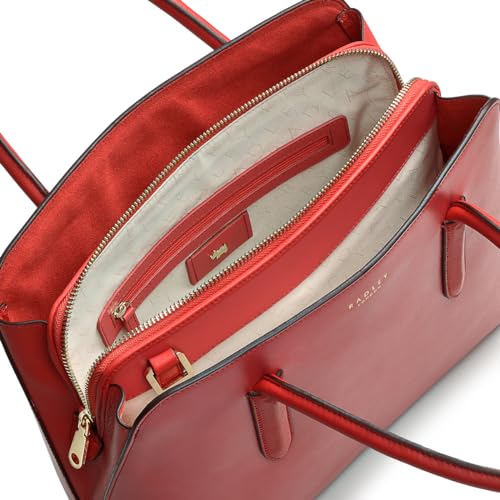 Image of RADLEY London Liverpool Street 2.0 Women's Medium Leather Ziptop Satchel Bag, Begonia