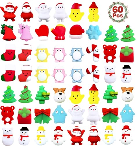 LATERN 60Pcs Christmas Mochi Squishy Toys