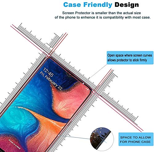 Tantek [3-Pack Screen Protector For Samsung Galaxy A20,6.4-Inch,Tempered Glass Film,Ultra Clear,Anti Scratch,Bubble Free,Case Friendly #TOP6