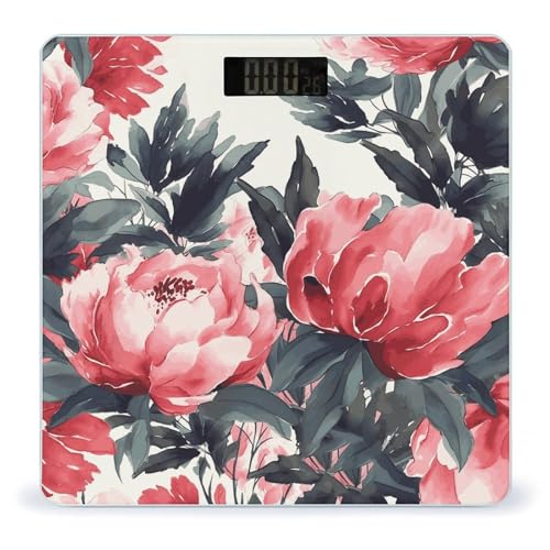 Báscula digital para baño con pantalla grande y vidrio templado miniatura 1