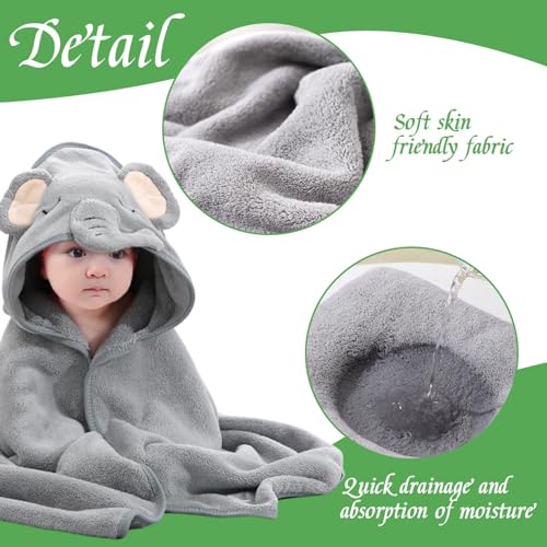 Serviette de bain à capuche bébé, drap de bain enfants doux et absorbant - 3