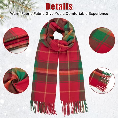 Image of Loritta Winter Scarf for Women, Long Plaid Shawl Wraps Scarves Gifts