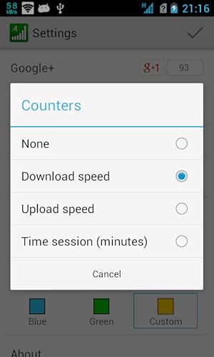 AeroConn - network signal and speed monitoring