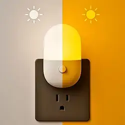 Abajur LED Mini Noturno Bivolt para Quarto Infantil: Luminária de Tomada em Acrílico - Luz Suave e Confortável para Bebês e Crianças - Kit com 02 Unidades