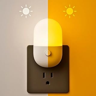 Abajur LED Mini Noturno Bivolt para Quarto Infantil: Luminária de Tomada em Acrílico - Luz Suave e Confortável para Bebês e Crianças - Kit com 02 Unidades - Produto 4 mais recomendado com 4.4 estrelas