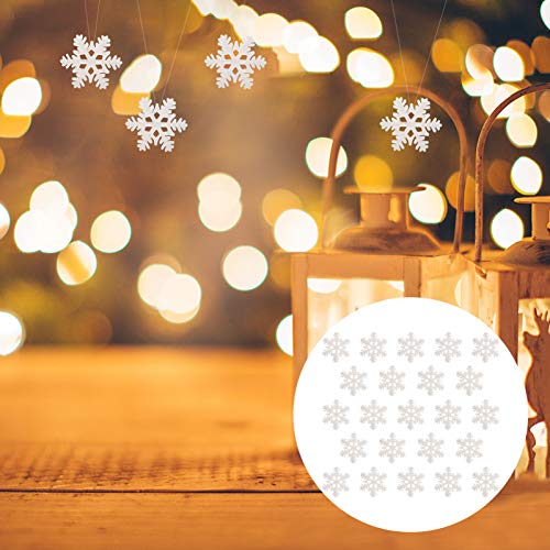 STOBOK 50Pcs Enfeites de Flocos de Neve de Natal Enfeites de Floco de Neve Artesanais Resina de Feli