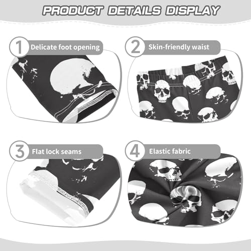 Girls' Leggings Sinister Smile Skull Ankle Length Printed Leggings Comfort Pants for Kids 4-10 Years4