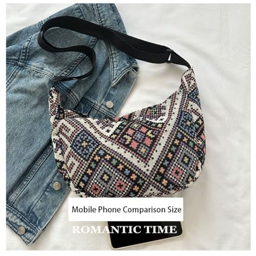 Messenger Bag Canvas Simple Handbags Large-capacity Underarm Bags Women Female(Blue)3