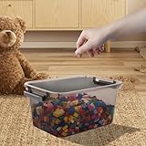 ZOFUN 4 Pcs 5L Storage Boxes with Lids, 29 x 20 x 15 cm Plastic Storage Box with Lids, Clear Collection Boxes for Organizing Toys, Snacks, Tools in Office, School, Home - Image 6