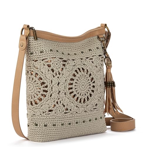 Image of The Sak Lucia Crochet Crossbody Purse - Zipper Closure & Adjustable Strap